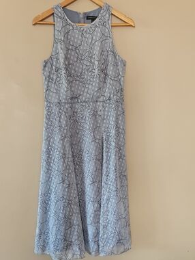 Banana Republic Midi Flowy A-line Grey Dress Sz4